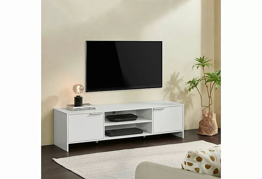 en.casa TV-Schrank »Stevns« mit 2 Türen 145x38x40 cm Weiß günstig online kaufen
