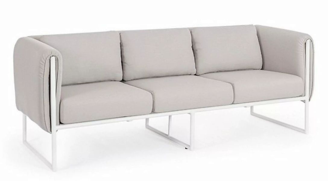 Natur24 Sofa Sofa Pixel 186x74x72cm Aluminium Beige Sofa Couch günstig online kaufen