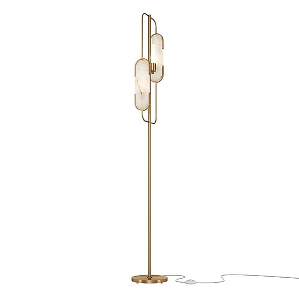 Stehleuchte Marmo in Marmor und Gold G9 2-flammig günstig online kaufen