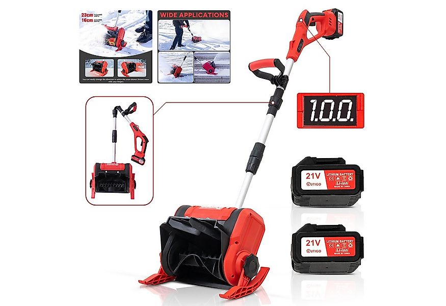 OUTIGO Akku-Schneefräse, Bürstenlos Elektrische Schneefräse, 2x4000 mAh Akk günstig online kaufen