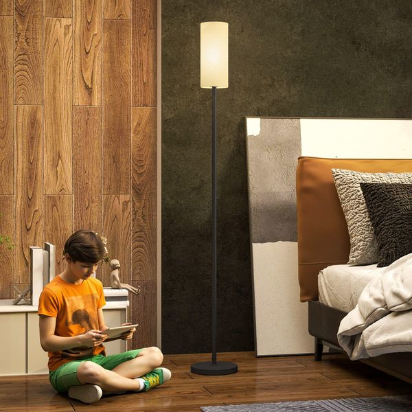 HOMCOM Stehlampe moderne Lampe mit Leinenschirm, günstig online kaufen
