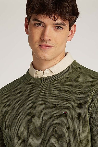 Tommy Hilfiger Sweater Essential Structure Olivgrün - Größe M günstig online kaufen