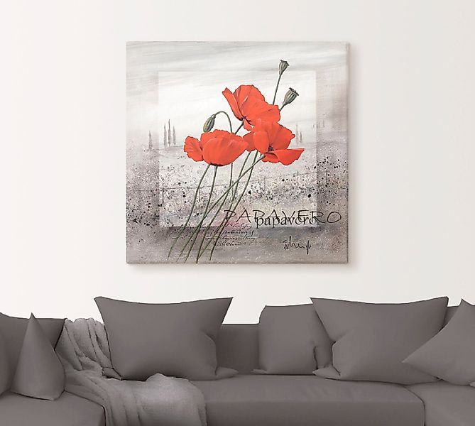 Artland Wandbild "Mohnblumen" Blumen 1 Stk. tlg. als Leinwandbild, Poster, günstig online kaufen