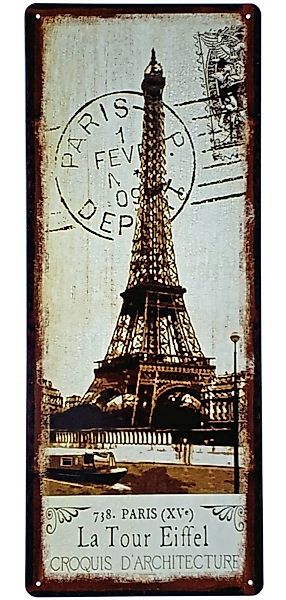 Blechschild Eiffelturm Paris Vintage Nostalgie Dekoschild Antik-Stil 50x20c günstig online kaufen