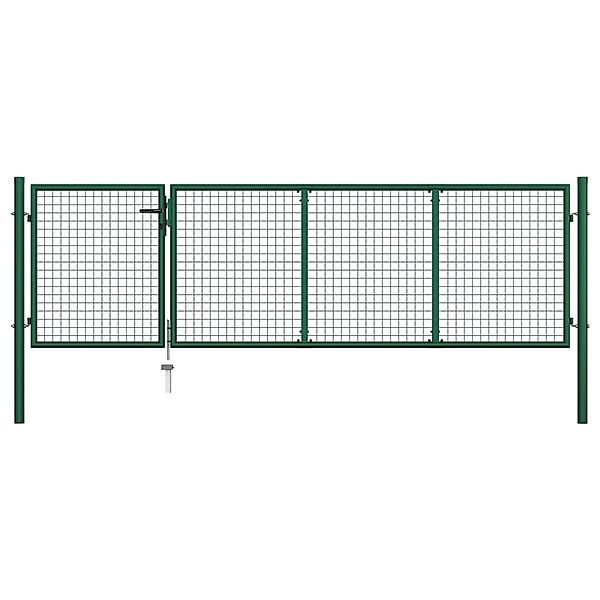 vidaXL Gartentor Stahl 350 x 100 cm Grün 144305 günstig online kaufen