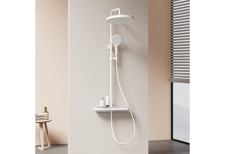 EMKE Duschsystem Duschset mit rundem Regenduschkopf und 40 cm Thermostat-Dr günstig online kaufen