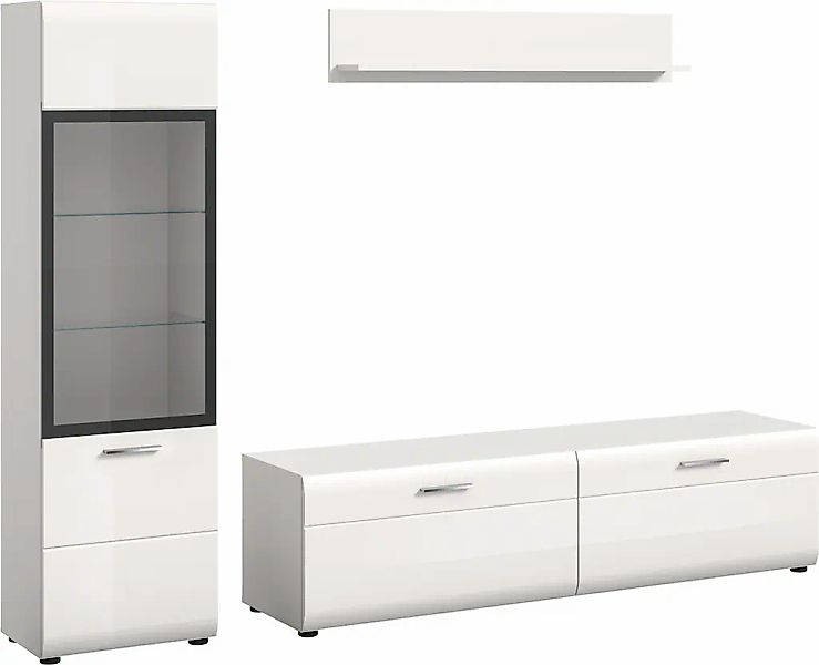 INOSIGN Wohnwand "FLORENZ, 3-teilige Wohn-Kombination, hochwertige MDF-Fron günstig online kaufen