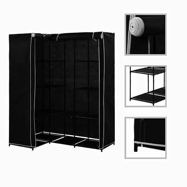 furnicato Kleiderschrank Eckkleiderschrank Schwarz 130 x 87 x 169 cm (1-St) günstig online kaufen