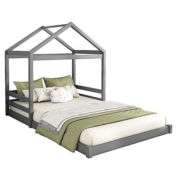 Flieks Kinderbett, Massivholzbett Hausbett Doppelbett 140x200cm günstig online kaufen