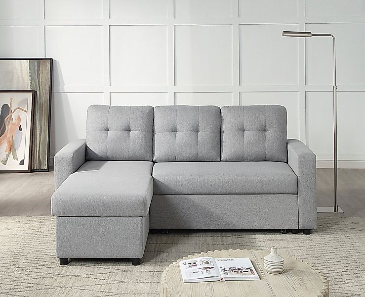 ATLANTIC home collection Ecksofa Gino L-Form, mit Schlaffunktion und Staura günstig online kaufen