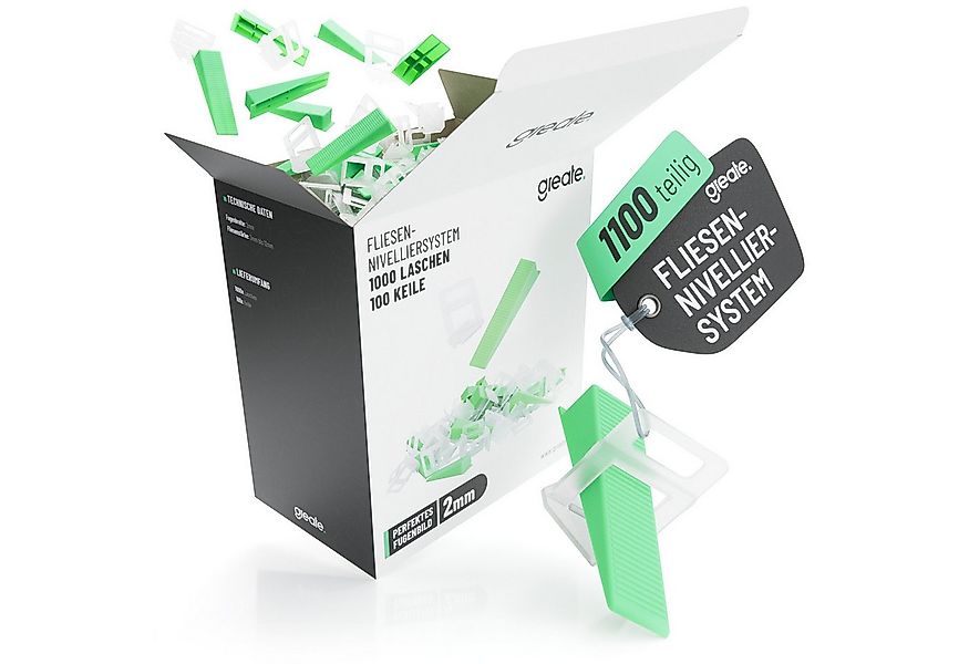 greate. Nivelliersystem 1100-teiliges Fliesen Nivelliersystem 2mm - Fliesen günstig online kaufen