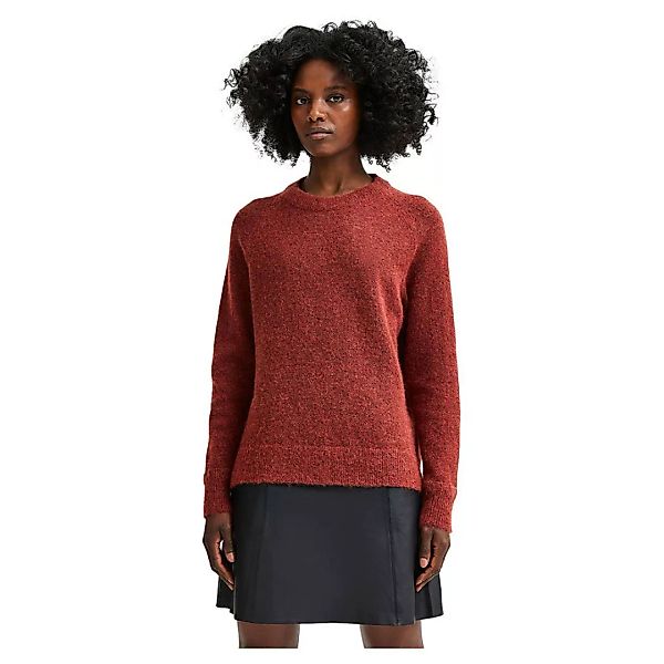 Selected Lulu O Hals Sweater XS Chili Oil / Detail Melange günstig online kaufen