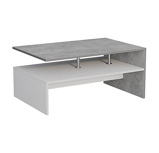 Vicco Couchtisch Amato, Beton/Weiß/Weiß, 90 x 52.6 cm günstig online kaufen