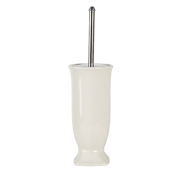 Clayre & Eef WC-Garnitur WC-Bürste mit Halterung Ø 12x26 cm – Weiß, Keramik günstig online kaufen