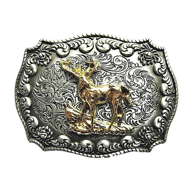 Westernlifestyle Gürtelschnalle Goldenes Pferd Gürtelschnalle Western 3D Op günstig online kaufen