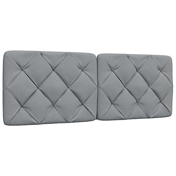 vidaXL Bett, Kopfteil-Kissen Hellgrau 120 cm Stoff günstig online kaufen