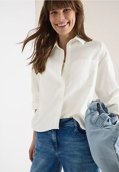 Bluse mit Hemdkragen und Streifen günstig online kaufen