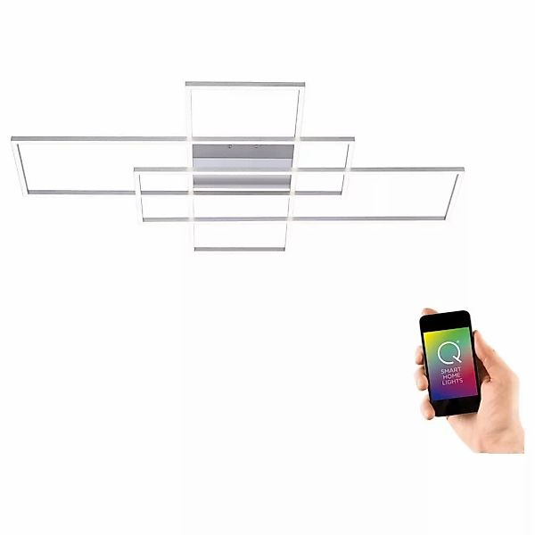 Q-Smart LED Deckenleuchte Q-Inigo in Silber tunable white inkl. Fernbedienu günstig online kaufen