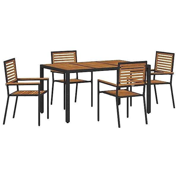 vidaXL Garten Essgruppe 5-Tlg Schwarz Poly-Rattan 3365438 günstig online kaufen