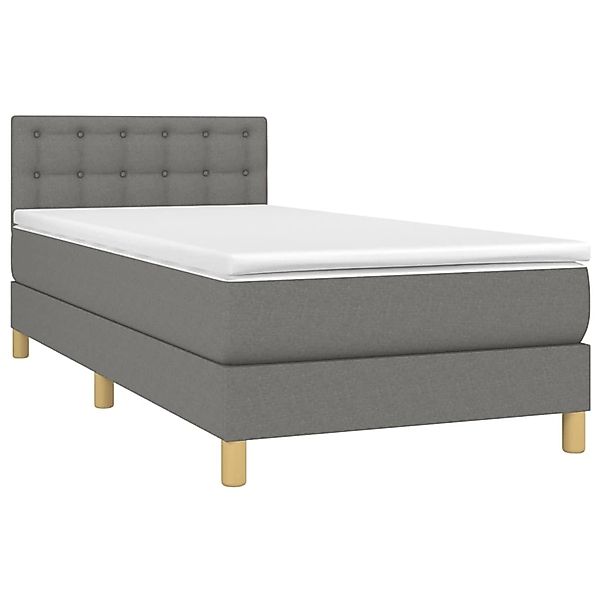 vidaXL Boxspringbett mit Matratze & LED Dunkelgrau 80x200 cm Stoff 3133990 günstig online kaufen