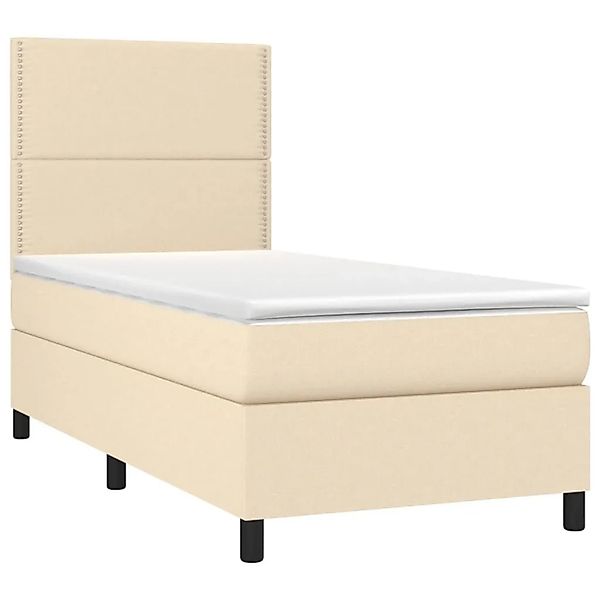 vidaXL Boxspringbett mit Matratze & LED Creme 90x200 cm Stoff 3134770 günstig online kaufen