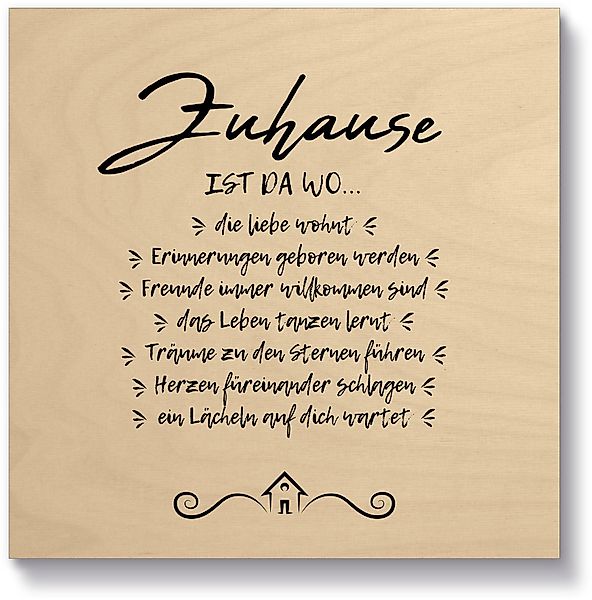 Artland Holzbild Zuhause II, Sprüche & günstig online kaufen