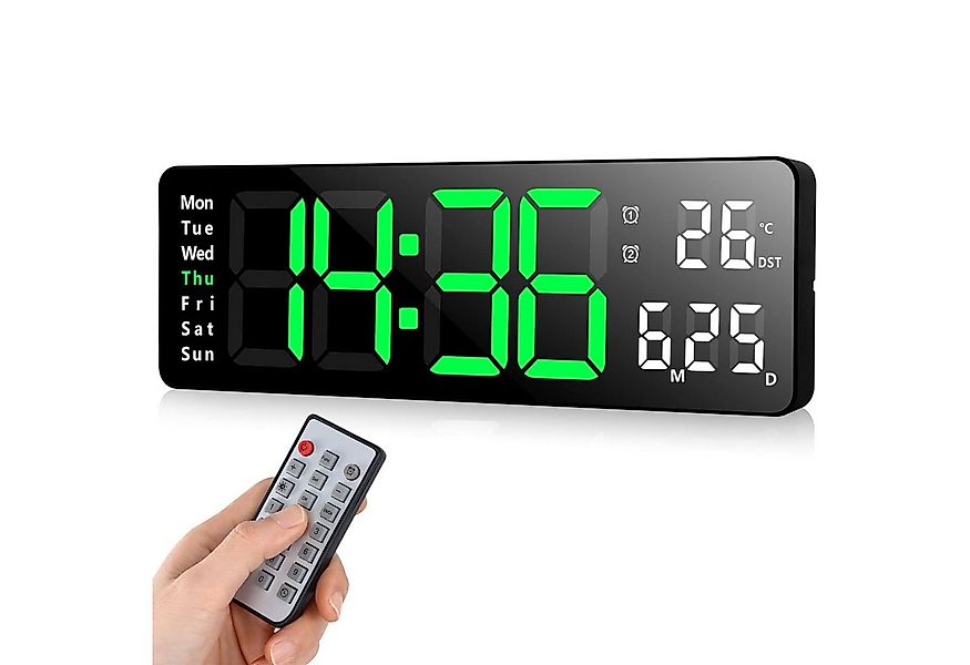 MODFU Wanduhr 13 Zoll LED Digitale Wand Uhr Küchenuhr Digitaluhr Tischuhr W günstig online kaufen