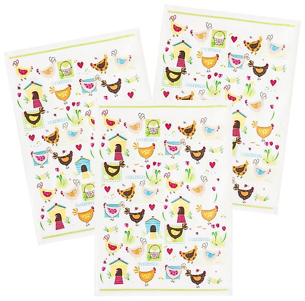 Kracht Geschirrtuch Osterwiese, (3-tlg., 3-teilig), Geschirrtücher (3 Stück günstig online kaufen