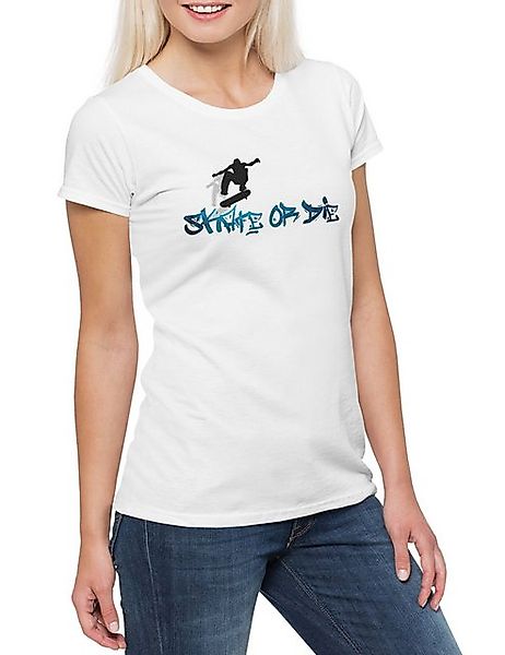 Urban Backwoods Print-Shirt Skate Or Die Damen T-Shirt Skateboard Skater Ol günstig online kaufen