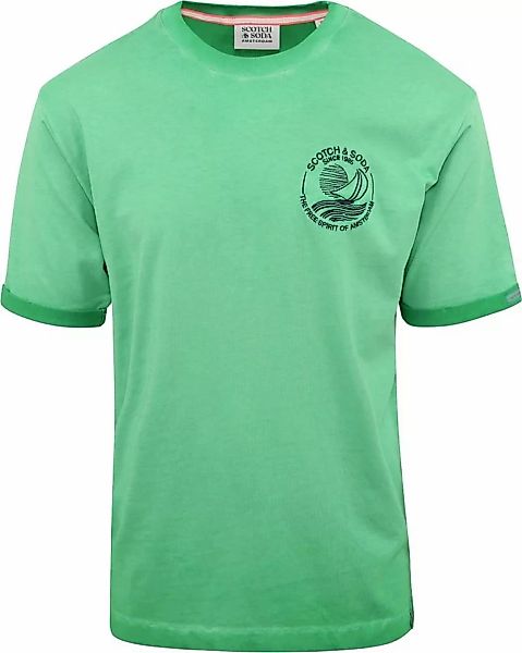 Scotch & Soda T-Shirt Logo Grün - Größe M günstig online kaufen