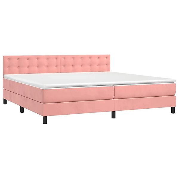vidaXL Boxspringbett mit Matratze & LED Rosa 200x200 cm Samt 3134668 günstig online kaufen