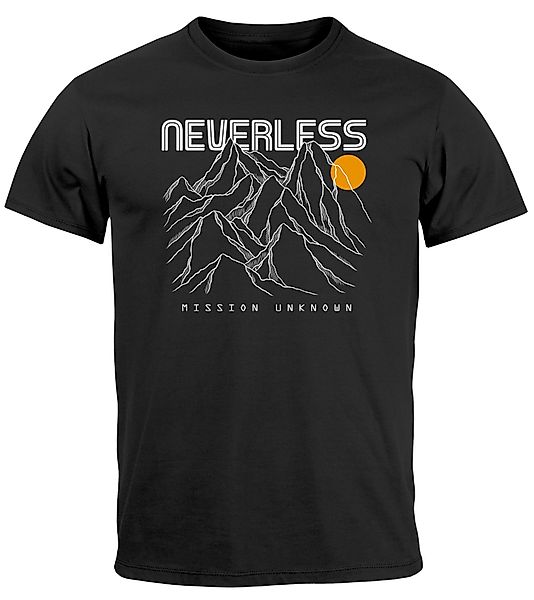 Neverless Print-Shirt Herren T-Shirt Frontprint Gebirge günstig online kaufen