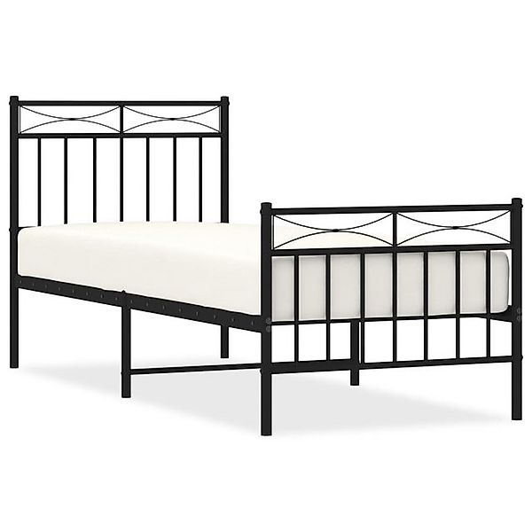 furnicato Bettgestell mit Kopf- und Fußteil Metall Schwarz 75x190 cm (1-tlg günstig online kaufen