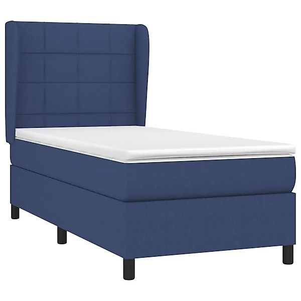 vidaXL Boxspringbett mit Matratze Blau 80x200 cm Stoff 3127923 günstig online kaufen