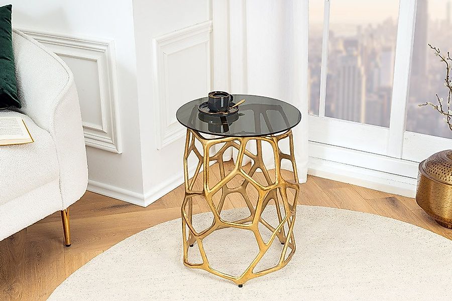 riess-ambiente Beistelltisch LIQUID GEOMETRIE 50cm gold / schwarz · Wohnzim günstig online kaufen