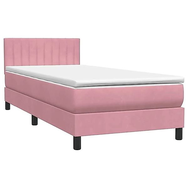 vidaXL Boxspringbett mit Matratze Rosa 90x210 cm Samt 3316388 günstig online kaufen