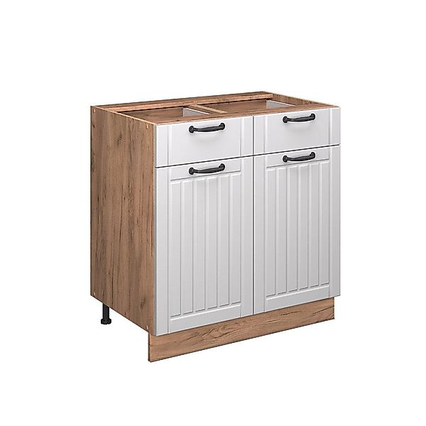 Vicco Unterschrank Fame-Line, Weiß Landhaus/Goldkraft Eiche, günstig online kaufen