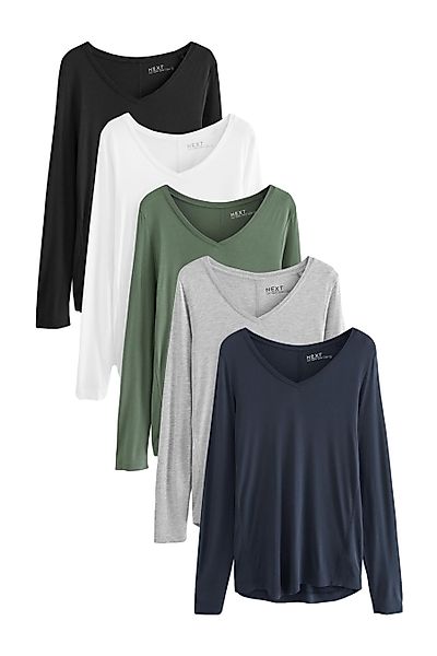 Next Langarmshirt Langärmelige Tops 5er Pack günstig online kaufen