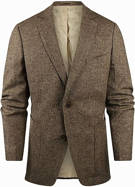 Steppin' Out Blazer Lamwolle Herringbone Braun - Größe 50 günstig online kaufen