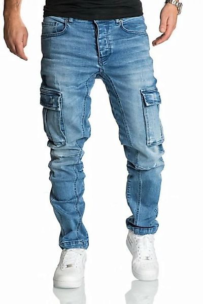 REPUBLIX Straight-Jeans Jeans Hose Herren Regular Fit Denim Cargo Jeans Hos günstig online kaufen