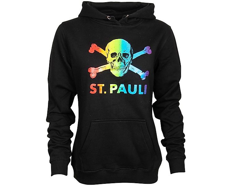FC St. Pauli Kapuzenpullover Damen Hoodie Regenbogen Tailliert günstig online kaufen