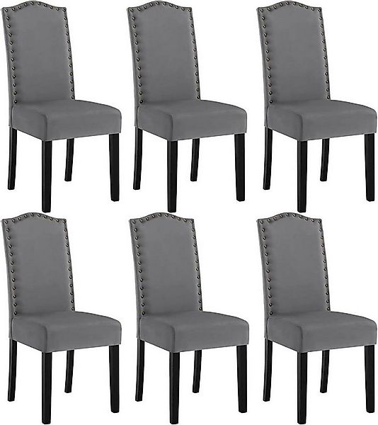 Woltu 4-Fußstuhl (Set, 6 St), Esszimmerstühle mit Rückenlehne, Samtbezug günstig online kaufen