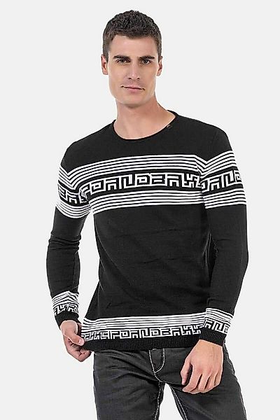 Cipo & Baxx Rundhalspullover Pullover (1-tlg) in Streifenoptik, CP243 günstig online kaufen