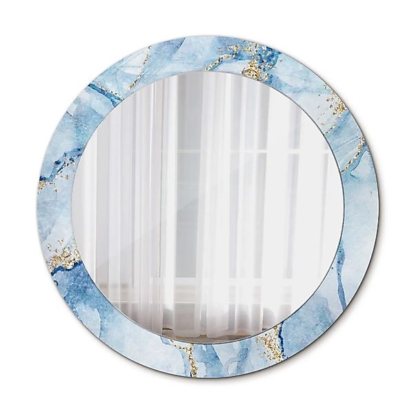 Tulup Spiegel mit Aufdruck Blauer Marmor Runder Spiegel mit 70x70 cm Dekora günstig online kaufen