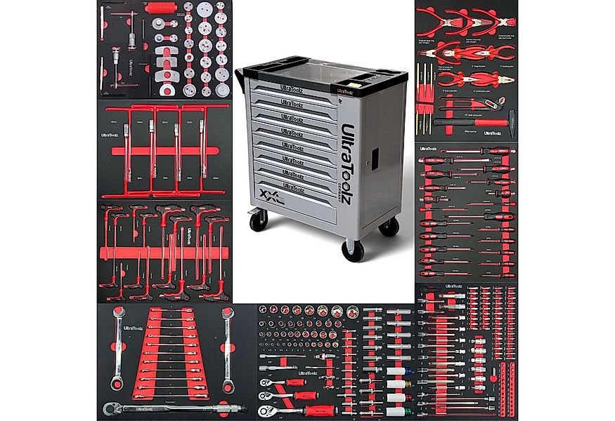 UltraToolz Werkstattwagen UltraToolz Werkstattwagen befüllt 8/8 Grau günstig online kaufen