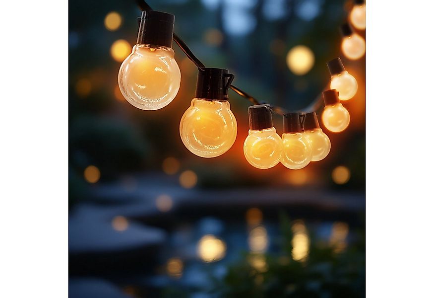 Spetebo LED-Lichterkette LED Solar Lichterkette mit 24 Glühbirnen - 460 cm, günstig online kaufen