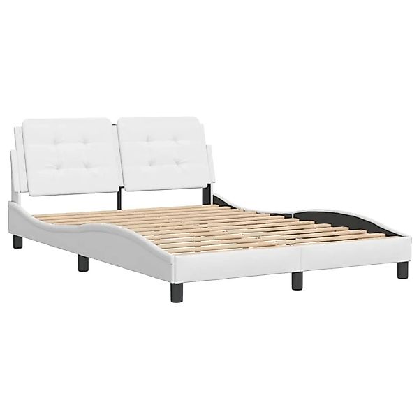 vidaXL Bettgestell Ohne Matratze Weiß 140x200 cm Kunstleder 3208185 günstig online kaufen