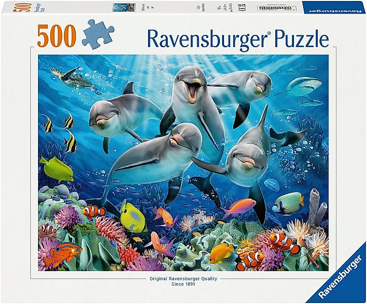 Ravensburger Puzzle Delfine im Korallenriff, 500 Puzzleteile, Made in Germa günstig online kaufen