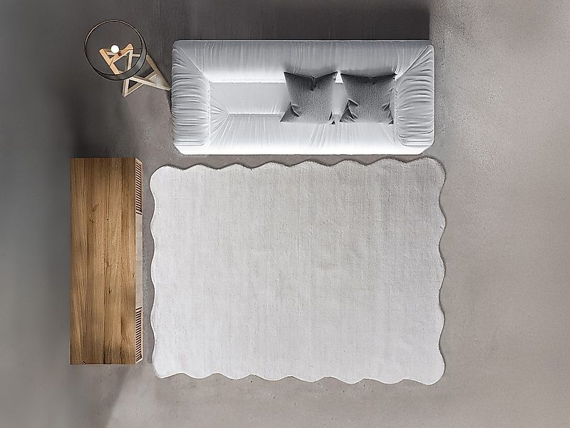 Teppich mit gewelltem Rand - 100 % Wolle - handgetuftet - 160 x 230 cm - El günstig online kaufen