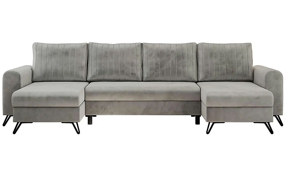 Wohnlandschaft Hellgrau   ¦ silber ¦ Maße (cm): B: 312 H: 90 Polstermöbel > günstig online kaufen